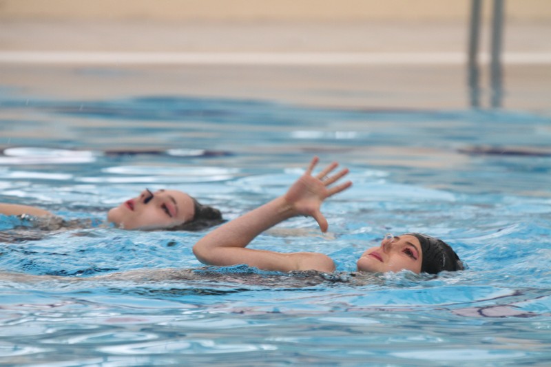 Lleno &quot;a reventar&quot; en Amaya para ver las finales de Nataci&oacute;n Sincronizada.